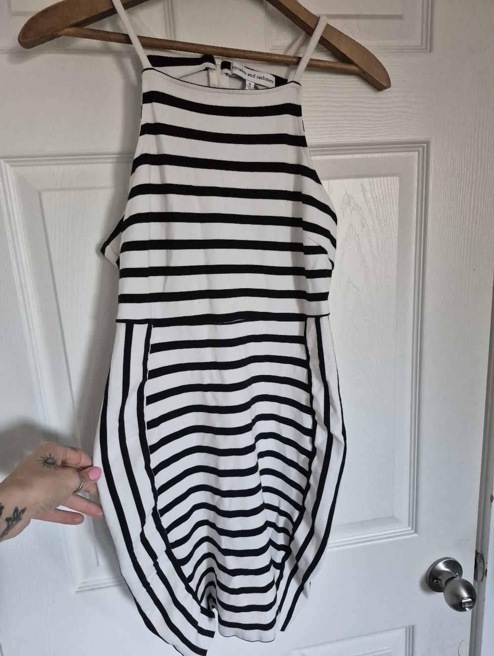 Cupcakes & Cashmere Black and White Striped Dress